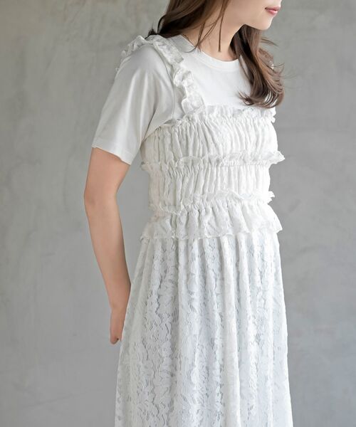 rps（アールピーエス）の「レースシャーリングキャミワンピース（ワンピース・レディース・ブラック/オフホワイト・フリー）」の8枚目の写真