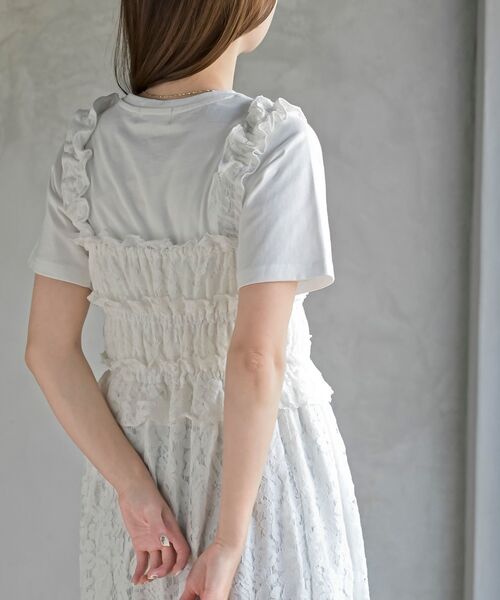 rps（アールピーエス）の「レースシャーリングキャミワンピース（ワンピース・レディース・ブラック/オフホワイト・フリー）」の9枚目の写真