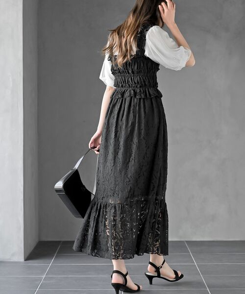 rps（アールピーエス）の「レースシャーリングキャミワンピース（ワンピース・レディース・ブラック/オフホワイト・フリー）」の14枚目の写真