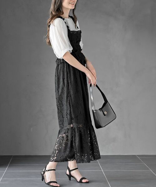 rps（アールピーエス）の「レースシャーリングキャミワンピース（ワンピース・レディース・ブラック/オフホワイト・フリー）」の15枚目の写真