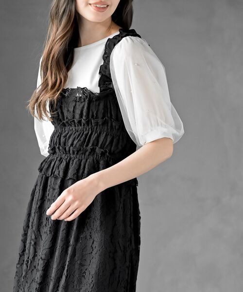 rps（アールピーエス）の「レースシャーリングキャミワンピース（ワンピース・レディース・ブラック/オフホワイト・フリー）」の17枚目の写真