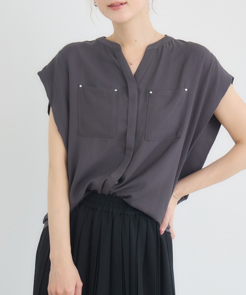 新品　キャサリンハムネット/ストール　レキサミ/ブラウス　2点おまとめ KATHARINE ROSS】【COOL/UV/DRY】スキッパー衿ブラウス（シャツ