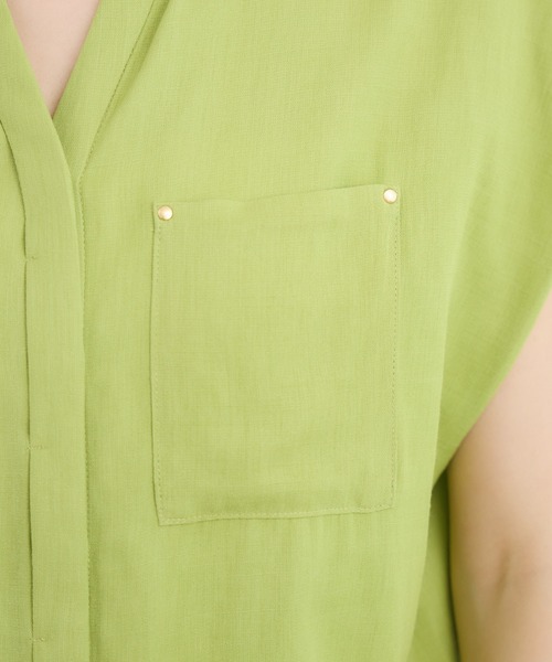 KATHARINE ROSS(キャサリンロス)の「【KATHARINE ROSS】【COOL/UV/DRY】スキッパー衿ブラウス(シャツ/ブラウス・レディース・チャコールグレー/イエロー・MEDIUM)」の14枚目の写真