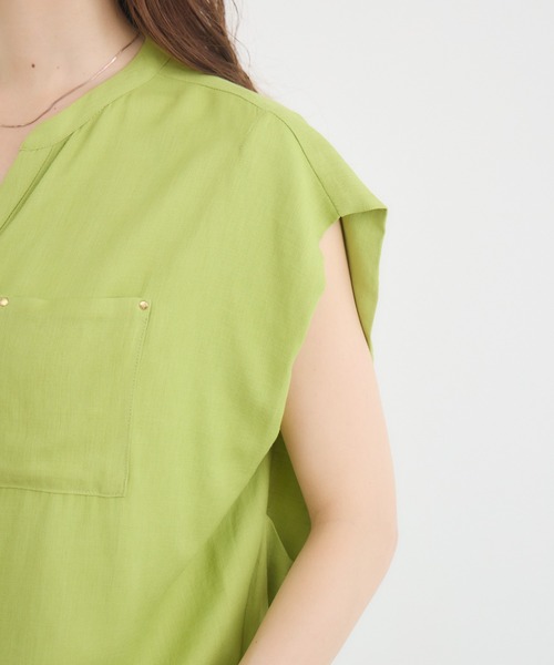KATHARINE ROSS(キャサリンロス)の「【KATHARINE ROSS】【COOL/UV/DRY】スキッパー衿ブラウス(シャツ/ブラウス・レディース・チャコールグレー/イエロー・MEDIUM)」の15枚目の写真