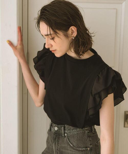 URBAN RESEARCH Sonny Label(アーバンリサーチサニーレーベル)の「フリルフレンチタックスリーブプルオーバー(Tシャツ/カットソー・レディース・ブラック/グレー系その他/ブラウン・FREE)」の5枚目の写真