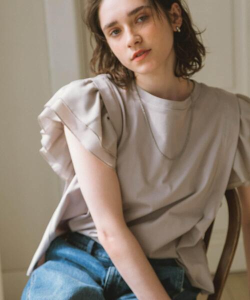 URBAN RESEARCH Sonny Label(アーバンリサーチサニーレーベル)の「フリルフレンチタックスリーブプルオーバー(Tシャツ/カットソー・レディース・ブラック/グレー系その他/ブラウン・FREE)」の12枚目の写真