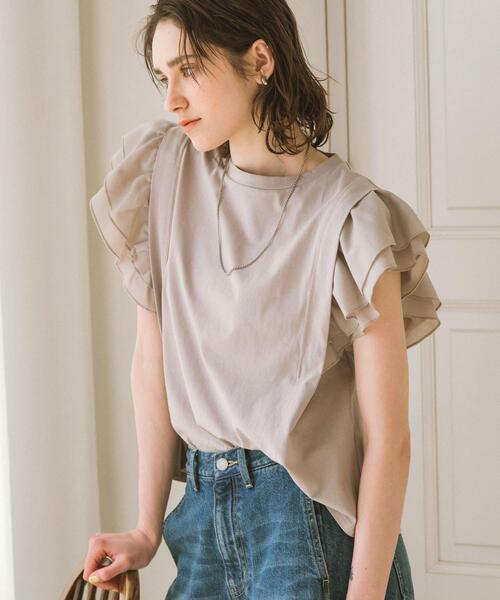 URBAN RESEARCH Sonny Label(アーバンリサーチサニーレーベル)の「フリルフレンチタックスリーブプルオーバー(Tシャツ/カットソー・レディース・ブラック/グレー系その他/ブラウン・FREE)」の15枚目の写真