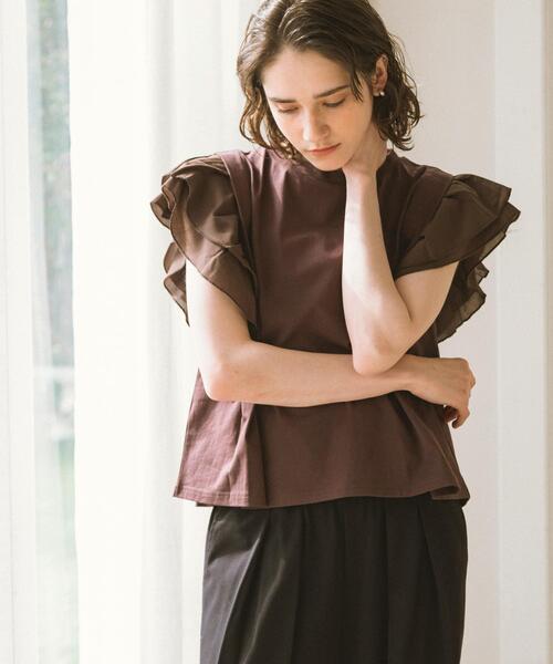 URBAN RESEARCH Sonny Label(アーバンリサーチサニーレーベル)の「フリルフレンチタックスリーブプルオーバー(Tシャツ/カットソー・レディース・ブラック/グレー系その他/ブラウン・FREE)」の22枚目の写真