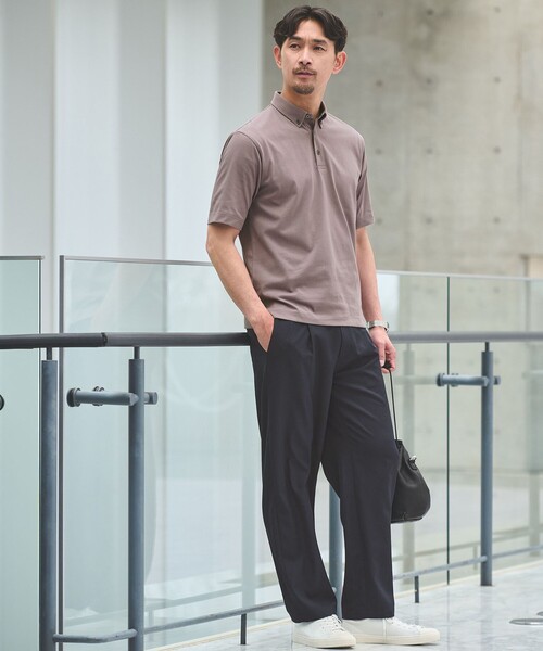 green label relaxing(グリーンレーベルリラクシング)の「【WEB限定】JUST fit エアリーカルゼ 1P イージーパンツ-2WAYストレッチ・吸水速乾-(スラックス・メンズ・モカ/ネイビー/ダークグレー・M/S/L/XS/XL/XXL)」の22枚目の写真