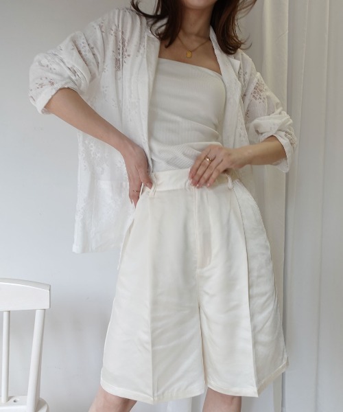 CORNERS(コーナーズ)の「ヴィンテージサテンハーフパンツ(その他パンツ・レディース・ブラック/カーキ/アイボリー・M)」の11枚目の写真