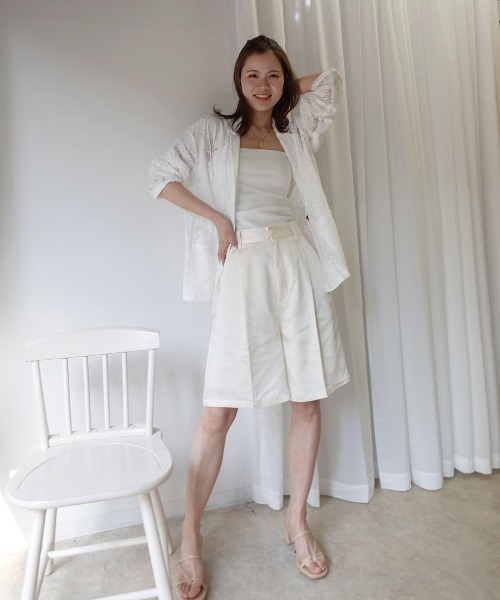 CORNERS(コーナーズ)の「ヴィンテージサテンハーフパンツ(その他パンツ・レディース・ブラック/カーキ/アイボリー・M)」の10枚目の写真