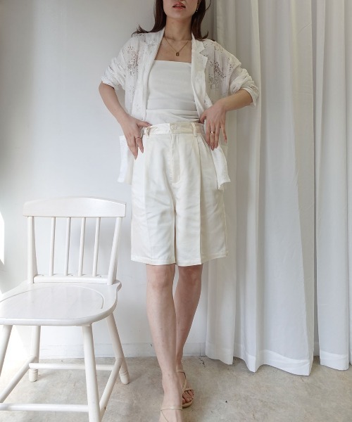 CORNERS(コーナーズ)の「ヴィンテージサテンハーフパンツ(その他パンツ・レディース・ブラック/カーキ/アイボリー・M)」の8枚目の写真