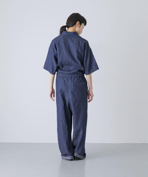 かぐれ（カグレ）の「綿麻デニムハーフスリーブオールインワン（その他パンツ・レディース・インディゴブルー・FREE）」の11枚目の写真