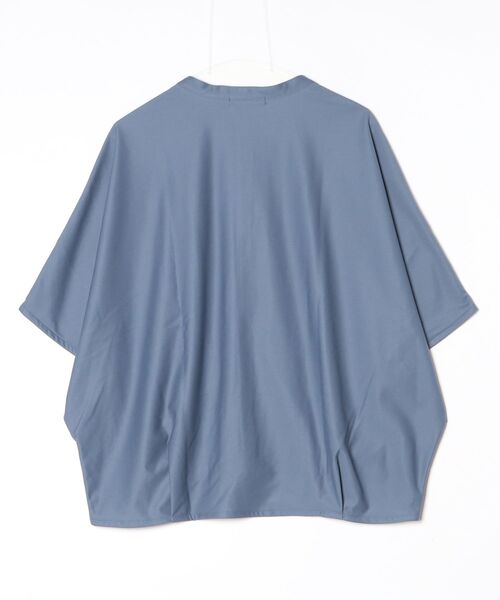 quadro(クオドロ)の「コンパクトツイル6分袖シャツ(Tシャツ/カットソー・レディース・オフホワイト/ダークネイビー/グレー・FREE)」の4枚目の写真
