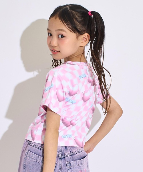 ANAP kids(アナップキッズ)の「3Dハート フラッグ チェック Tシャツ(Tシャツ/カットソー・キッズ・ピンク/ラベンダー・120/110/130)」の12枚目の写真