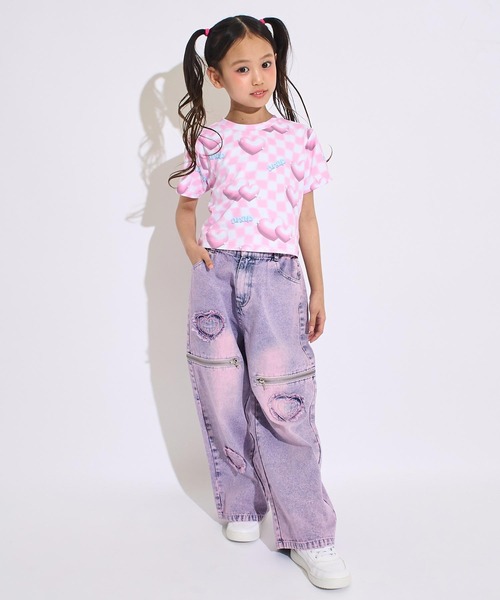 ANAP kids(アナップキッズ)の「3Dハート フラッグ チェック Tシャツ(Tシャツ/カットソー・キッズ・ピンク/ラベンダー・120/110/130)」の13枚目の写真