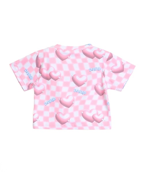 ANAP kids(アナップキッズ)の「3Dハート フラッグ チェック Tシャツ(Tシャツ/カットソー・キッズ・ピンク/ラベンダー・120/110/130)」の15枚目の写真