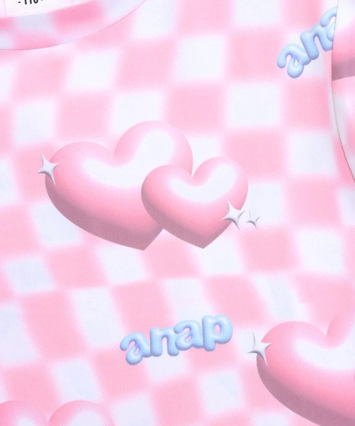 ANAP kids(アナップキッズ)の「3Dハート フラッグ チェック Tシャツ(Tシャツ/カットソー・キッズ・ピンク/ラベンダー・120/110/130)」の17枚目の写真