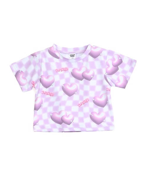 ANAP kids(アナップキッズ)の「3Dハート フラッグ チェック Tシャツ(Tシャツ/カットソー・キッズ・ピンク/ラベンダー・120/110/130)」の20枚目の写真