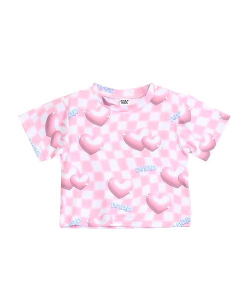 ANAP kids(アナップキッズ)の「3Dハート フラッグ チェック Tシャツ(Tシャツ/カットソー・キッズ・ピンク/ラベンダー・120/110/130)」の21枚目の写真