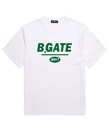 B-GATE ロゴ 半袖Tシャツ (BRTS001) ホワイト/グリーン