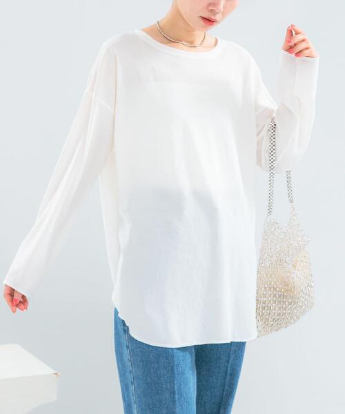 URBAN RESEARCH ROSSO WOMEN（アーバンリサーチ　ロッソ）の「ストレッチジョーゼットプルオーバー（Tシャツ/カットソー・レディース・オフホワイト/ブラック・FREE）」の19枚目の写真