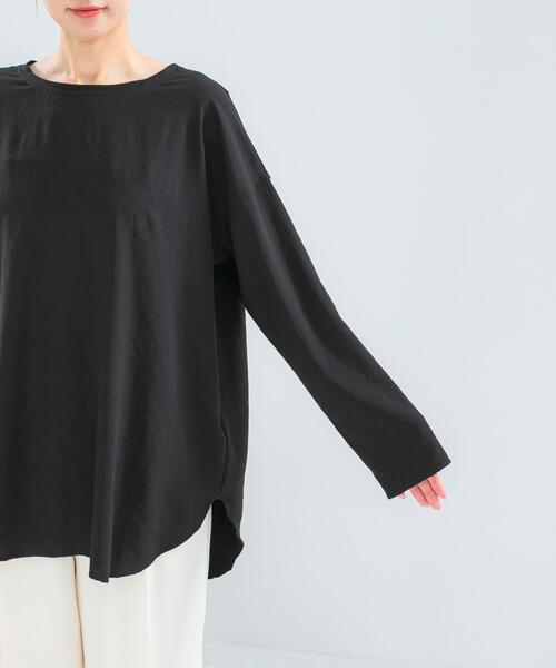 URBAN RESEARCH ROSSO WOMEN（アーバンリサーチ　ロッソ）の「ストレッチジョーゼットプルオーバー（Tシャツ/カットソー・レディース・オフホワイト/ブラック・FREE）」の10枚目の写真