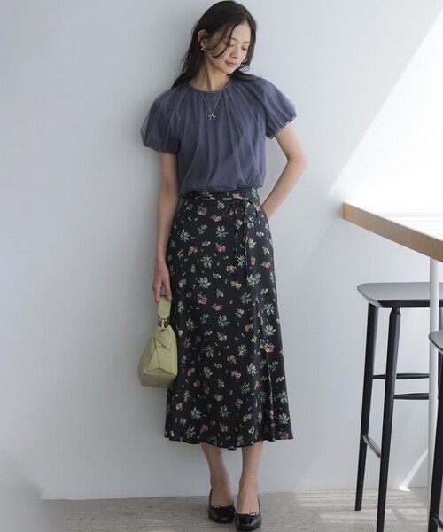 組曲（クミキョク）の「コットンポンチ チュールレイヤード カットソー（Tシャツ/カットソー・レディース・ブラック系/ホワイト系/グレー系・2/3）」の8枚目の写真