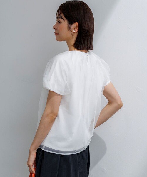 組曲（クミキョク）の「コットンポンチ チュールレイヤード カットソー（Tシャツ/カットソー・レディース・ブラック系/ホワイト系/グレー系・2/3）」の11枚目の写真