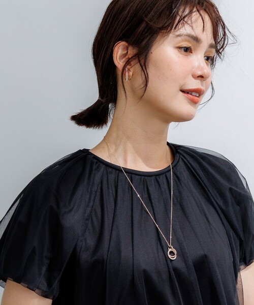 組曲（クミキョク）の「コットンポンチ チュールレイヤード カットソー（Tシャツ/カットソー・レディース・ブラック系/ホワイト系/グレー系・2/3）」の15枚目の写真