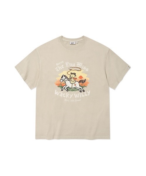 Wacky WiLLy(ワッキーウィリー)の「KIKY RIDING SHORT SLEEVE T-SHIRT(Tシャツ/カットソー・メンズ・チャコールグレー/ピンク/キナリ・X-LARGE/LARGE/MEDIUM/SMALL)」の2枚目の写真