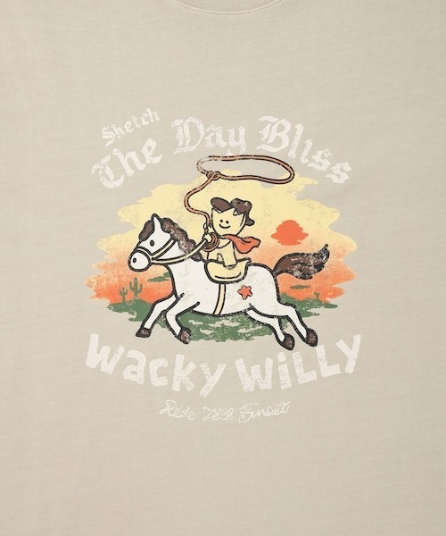 Wacky WiLLy(ワッキーウィリー)の「KIKY RIDING SHORT SLEEVE T-SHIRT(Tシャツ/カットソー・メンズ・チャコールグレー/ピンク/キナリ・X-LARGE/LARGE/MEDIUM/SMALL)」の7枚目の写真