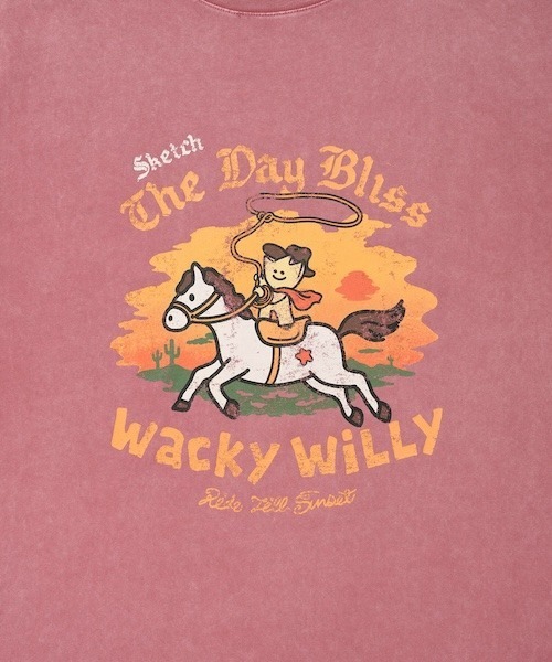 Wacky WiLLy（ワッキーウィリー）の「KIKY RIDING SHORT SLEEVE T-SHIRT（Tシャツ/カットソー・メンズ・チャコールグレー/ピンク/キナリ・X-LARGE/LARGE/MEDIUM/SMALL）」の17枚目の写真