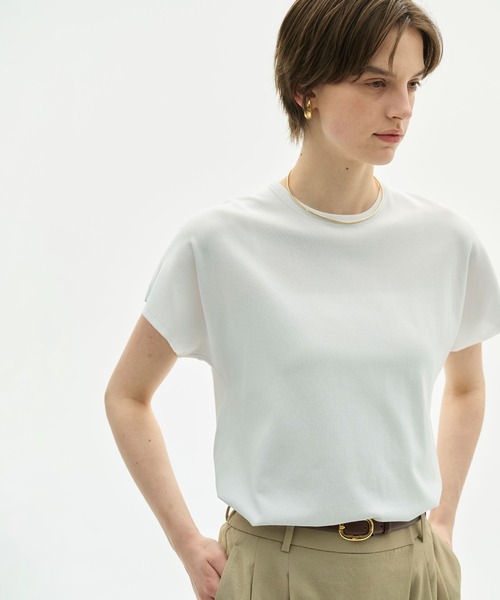 N.O.R.C(ノーク)の「【ウォッシャブル】クールニットTEE(ニット/セーター・レディース・ブルー/ブラック/ブラウン/ライトグレー/ホワイト・フリー)」の2枚目の写真