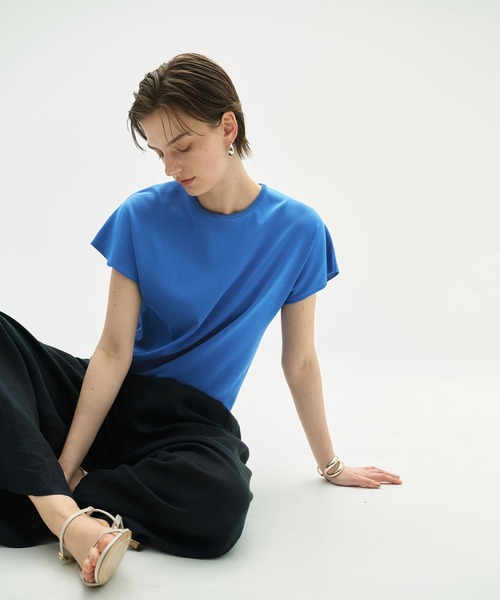 N.O.R.C(ノーク)の「【ウォッシャブル】クールニットTEE(ニット/セーター・レディース・ブルー/ブラック/ブラウン/ライトグレー/ホワイト・フリー)」の5枚目の写真