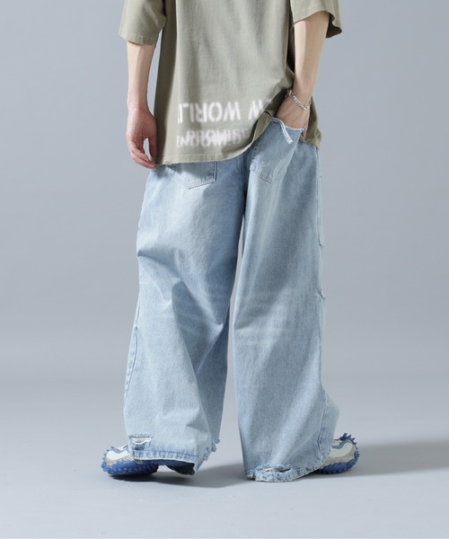 DANKE SCHON（ダンケシェーン）の「DankeSchon/ダンケシェーン/12oz BAGGY JEANS/ICE（デニムパンツ・メンズ・インディゴブルー・S/M/L）」の2枚目の写真