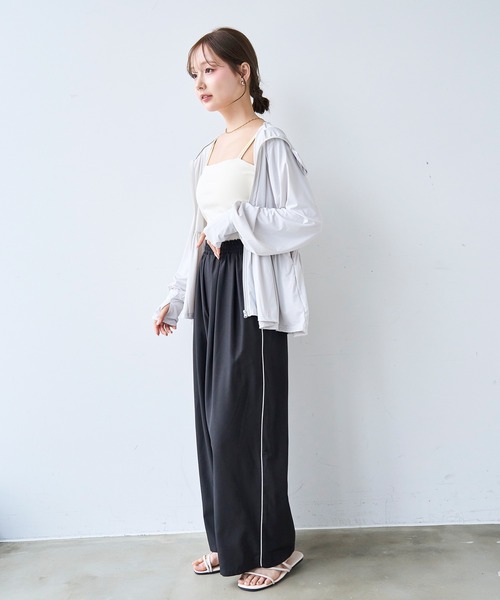 mil(ミル)の「ライン リラックス タックパンツ / トラックパンツ 【587213】(その他パンツ・レディース・チャコールグレー/ブラック/モカ・FREE/S-Short/S-Regular/M-Short)」の5枚目の写真