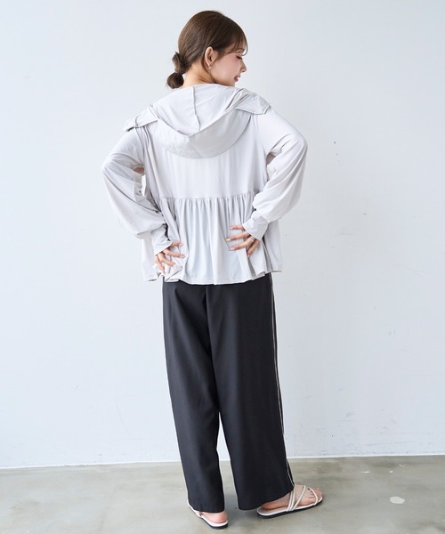 mil(ミル)の「ライン リラックス タックパンツ / トラックパンツ 【587213】(その他パンツ・レディース・チャコールグレー/ブラック/モカ・FREE/S-Short/S-Regular/M-Short)」の6枚目の写真