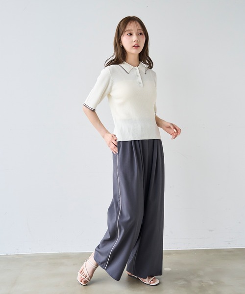 mil(ミル)の「ライン リラックス タックパンツ / トラックパンツ 【587213】(その他パンツ・レディース・チャコールグレー/ブラック/モカ・FREE/S-Short/S-Regular/M-Short)」の10枚目の写真