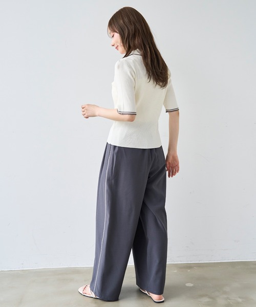mil(ミル)の「ライン リラックス タックパンツ / トラックパンツ 【587213】(その他パンツ・レディース・チャコールグレー/ブラック/モカ・FREE/S-Short/S-Regular/M-Short)」の9枚目の写真