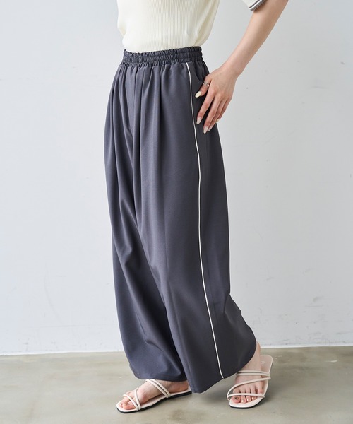 mil(ミル)の「ライン リラックス タックパンツ / トラックパンツ 【587213】(その他パンツ・レディース・チャコールグレー/ブラック/モカ・FREE/S-Short/S-Regular/M-Short)」の13枚目の写真