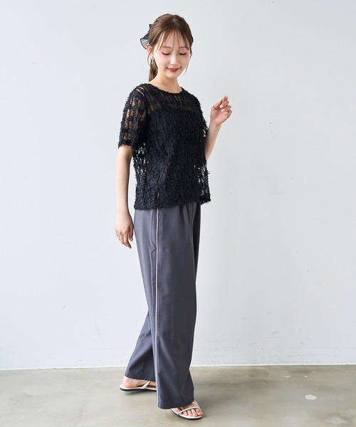 mil(ミル)の「ライン リラックス タックパンツ / トラックパンツ 【587213】(その他パンツ・レディース・チャコールグレー/ブラック/モカ・FREE/S-Short/S-Regular/M-Short)」の14枚目の写真