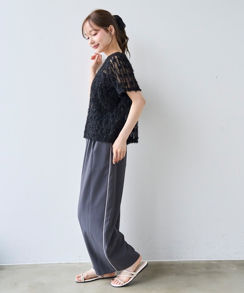 mil(ミル)の「ライン リラックス タックパンツ / トラックパンツ 【587213】(その他パンツ・レディース・チャコールグレー/ブラック/モカ・FREE/S-Short/S-Regular/M-Short)」の15枚目の写真