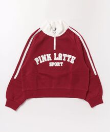 A BAG OF CHIPS（アバッグオブチップス）の「PINK-latte SPORT/ピンクラテスポーツ　袖テープハーフジップ（スウェット）」