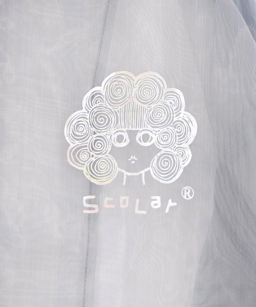 ScoLar(スカラー)の「ScoLar(スカラー) オーガンジー×ナイロン 異素材シアーブルゾン(ブルゾン・レディース・ブラック/グレー・MEDIUM)」の16枚目の写真