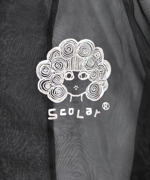 ScoLar(スカラー)の「ScoLar(スカラー) オーガンジー×ナイロン 異素材シアーブルゾン(ブルゾン・レディース・ブラック/グレー・MEDIUM)」の18枚目の写真