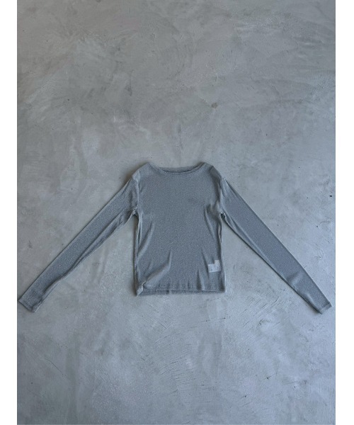 VACANCY(ヴァカンシー)の「ラメクルーシアートップス(Tシャツ/カットソー・レディース・ダークグリーン/ブラック/ライトグレー/ダークブルー/ボルドー/ブラウン/グレー/パープル/ブルー・FREE)」の4枚目の写真