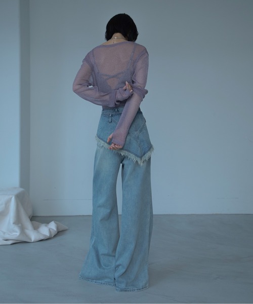 VACANCY(ヴァカンシー)の「ラメクルーシアートップス(Tシャツ/カットソー・レディース・ダークグリーン/ブラック/ライトグレー/ダークブルー/ボルドー/ブラウン/グレー/パープル/ブルー・FREE)」の13枚目の写真