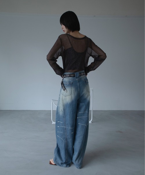VACANCY(ヴァカンシー)の「ラメクルーシアートップス(Tシャツ/カットソー・レディース・ダークグリーン/ブラック/ライトグレー/ダークブルー/ボルドー/ブラウン/グレー/パープル/ブルー・FREE)」の20枚目の写真