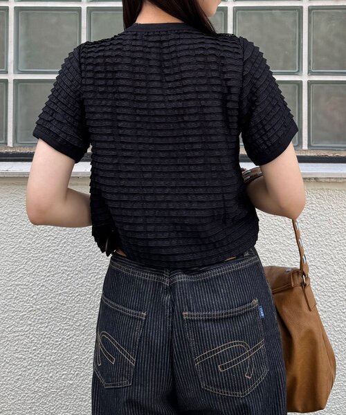 CIAOPANIC(チャオパニック)の「モーターロゴフリルリンガーTee(Tシャツ/カットソー・レディース・アイボリー/オフホワイト/ブラック/イエロー・ONE SIZE)」の17枚目の写真